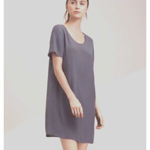 ARITZIA WILFRED FREE Stone Blue Rayon Short Sleeve T-shirt Shift Dress S casual